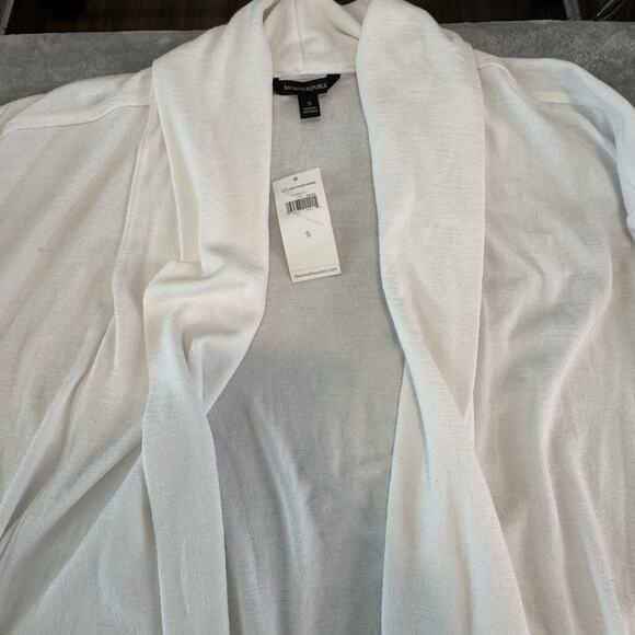Banana Republic NWT Women's Open Full Length Cardigan Cream Colored Size Small - Picture 3 of 12